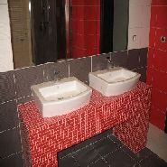 mosaic tile vanity built