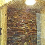 slate designer back wall shower