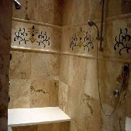 travertine shower custom design